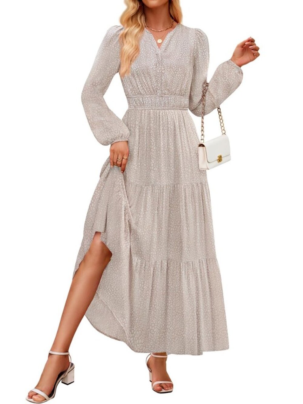 Women's 2026 Fall Boho Floral Long Sleeve Maxi Dresses